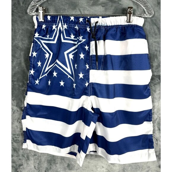 Mens USA Shorts Stars & Stripes Navy Blue & White Medium Swim Trunks Casual - Picture 2 of 15